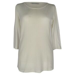 Jil Sander 3/4 Sleeve T-Shirt in White Cotton